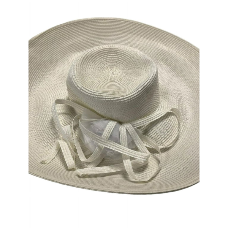 August Hat Company Women s Extra Wide Brim Hat White Walmart