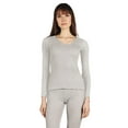 thumbnail image 2 of MeMoi Women's Pointelle Rib Knit Seamless Long Sleeve Top - Womens - Female, 2 of 6