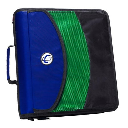 Case It Dual D Ring Zip Binder, 2 Sets of 1.5-Inch Rings, Black
