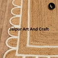 thumbnail image 7 of Jaipur Art And Craft Scalloped Boho Handwoven Jute Area Rug Brown, White Floor Carpet (3x10 Sq ft), 7 of 7