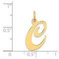 thumbnail image 3 of 14K Yellow Gold Charm Pendant Themed 20 mm 14 Medium Fancy Script Initial C, 3 of 3
