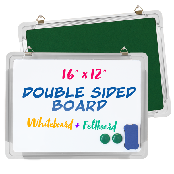 Double Sided Small White Board Whiteboard Dry Erase and Felt