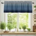 thumbnail image 2 of Navy Blue Valances for Windows, 60 x 18in, Gradient Diamond Plaid Rod Pocket Kitchen Valance Curtain Light Filtering Window Treatments for Living Room Bedroom, 1 Panel, 2 of 7