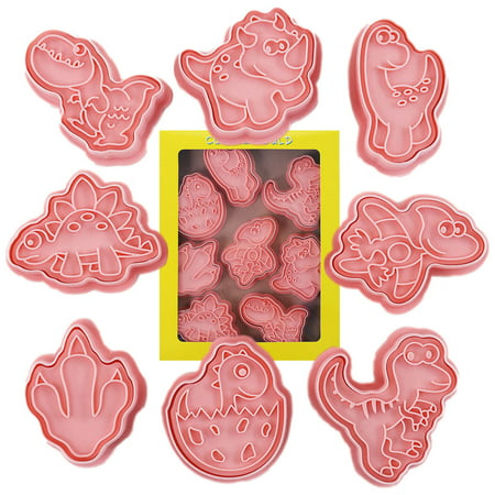 

Dinosaur Shape Cookie Cutters | 8Pcs 3D Cartoon Pressable Biscuit Mold | Dinosaur Shape Cookie Cutters Stamps Set Cookie Stamp Kitchen Baking Pastry Bakeware