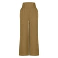 thumbnail image 3 of WIZUTIZ Womens Business Casual Pants Comfy Casual Loose Wide Leg Summer Pants Elastic Stretch High Waist Summer Pants Solid with Pockets Beach Pants Office Outdoor Multi-Color, 3 of 5