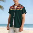 thumbnail image 2 of YANGXINX Men's Button Down Shirts Vintage Western Aztec Printed Casual Short Sleeve Collared Tops Fashion Hawaiian Beach Vacation Comfy Daily Wear, 2 of 5