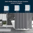 thumbnail image 5 of LiBa Waffle Weave Fabric Shower Curtain, Water Repellent & Heavyweight, Hotel Quality & Machine Washable Cloth Linenblack Shower Curtain and Shower Curtain Liner, Gray, 72'' W X 72" H, 5 of 6