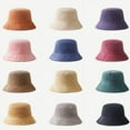 thumbnail image 2 of CoCopeanut New Corduroy Bucket Hats Women Casual Fisherman Hat Men Autumn Winter Warm Basin Hat Plain Shade Cap Panama Solid 9 Colors, 2 of 6