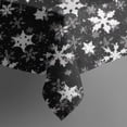 thumbnail image 2 of Black Christmas Snowflake Pattern Rectangle Tablecloth 60"x102",Waterproof Polyester Rectangle Table Cloth, Wipeable Spillproof Polyester Tablecloth for Dining, Camping, Indoor and Outdoor, 2 of 6
