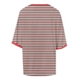 thumbnail image 6 of Jamsmile Women Tshirts Summer Casual Round Neck Loose T Shirt Striped Gradient Print Short Sleeved Loose Tee Shirts Tops, 6 of 6