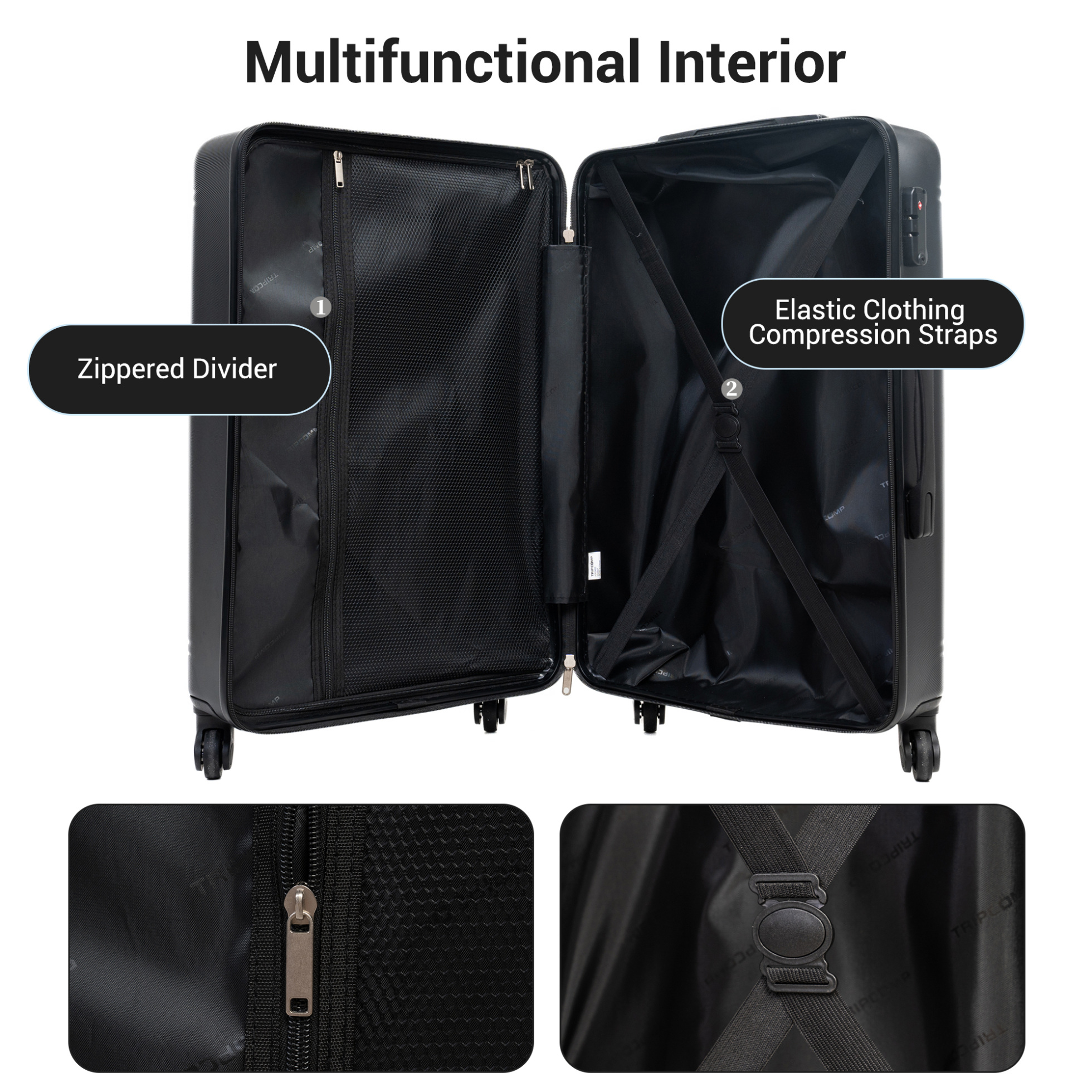 9-Piece ABS PC Hardshell Luggage Set with TSA Lock 20 24 28 Inch Carry On Checked Suitcases Backpack Toiletry Bag Storage Bags for Travel