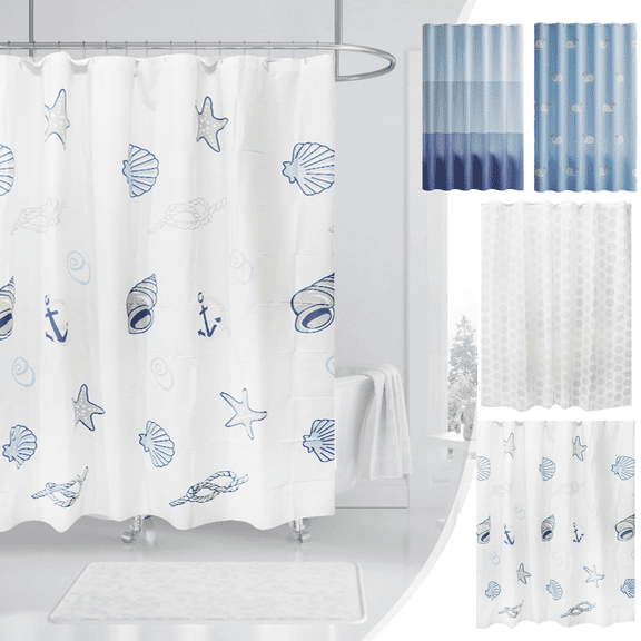 RBCKVXZ Heavy Duty Plastic Waterproof Shower Curtain, Thickened PEVA Bathroom Toilet Bath Curtain, Multi-Use Kitchen Partition Curtain Door Curtain with Hooks