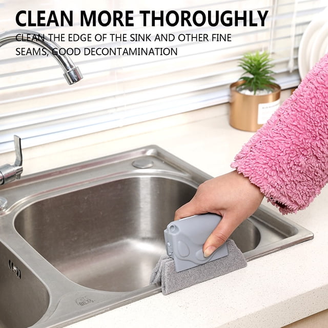 Xihbxyly Cepillo de Limpieza, Potente Poder de Limpieza, Diseño Portátil, Estropajo Extraíble, Práctico para Ranuras de Puertas y Ventanas, Huecos de Cocina, Fácil de Usar, 1 Pieza, Blanco/Gris/Verde