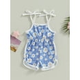 thumbnail image 2 of Bagilaanoe Toddler Baby Girl Jumpsuit Shorts Sleeveless Floral Plaid Print Romper Overalls 6M 12M 18M 24M 3T 4T Kids Short Pants Summer Outfits, 2 of 9