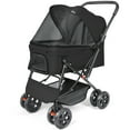 thumbnail image 5 of Wedyvko Pet Strollers with Reversible Handle for Small Medium Dogs with Mesh Windows, Removable Liner (Black), 5 of 5