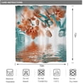 thumbnail image 4 of Teal and Orange Orchid Shower Curtain Reflection Floral Tropical Flower Leaf Painting Zen Decor Fabric Set Polyester Waterproof 72x72 Inch 12 Pack Plastic Hooks WW-T8X3, 4 of 6