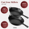 thumbnail image 3 of Cast Iron Skillets Set + Glass Lids &#+&#+&#Frying Pans + Silicone Handle Holder Covers PreSeasoned Oven Cookware Use Indoor/Outdoor Grill Stovetop Camping F, 3 of 6