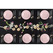 Crown Display Light Pink Fancy Plastic Plates Combo Set - 60 Count