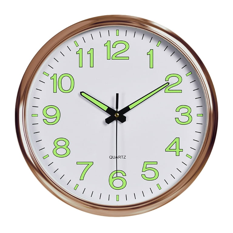Pnellth Wall Clock Glowing Silent Luminous Easy-to-Read