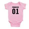 thumbnail image 2 of Prince 01 Princess 01 Baby Bodysuit Baby wins Clothes Jumpsuit (Pink, 6-12M), 2 of 5