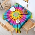 thumbnail image 2 of Rainbow Tie Dye Mandala Pattern Square Tablecloth,Waterproof Square Table Cover,Wipeable Spillproof Washable Table Cover for Home Kitchen Party Decor 60"x60"(152x152cm), 2 of 6