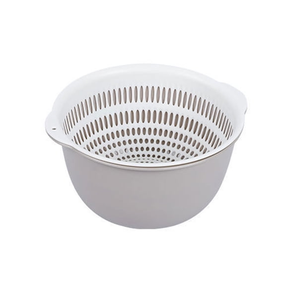 BinKFF 2 in 1 Kitchen Colander Set with Bowl Strainer,BPA Free Plastic Fruits and Vegetable Washing Basket,Dishwasher Friendly Double Layered Drain Basin,for Pasta Salad Berry Cleaning