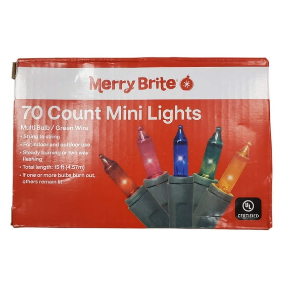 70 Multicolor Mini Christmas Lights 14ft Indoor/Outdoor