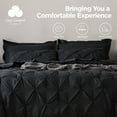 thumbnail image 3 of Black King Comforter Set - 7 Pieces Pintuck Bedding Sets, Bed in A Bag with Comforters, Sheets, Pillowcases & Shams, 3 of 7