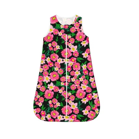 

Fotbe Trendy Floral Pattern Sleep Sack - Baby Wearable Blanket with Zipper Extra Soft Cotton Sleeveless Sleeping Bag for Infants-Large