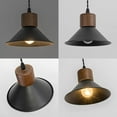 thumbnail image 4 of FSLiving Adjustable Height H Type Track Light with E26 Walnut Base and Vintage Black Metal Shade,Decorate Lighting Fixtures for Farmhouse Kitchen Sink (Bulb & Ceiling Track Sold Separately) - 3 Lights, 4 of 7