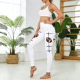 thumbnail image 6 of Women's Leggings Football Graphic Print 4-Way Stretch Active Workout Pants for Running Casual, 6 of 6