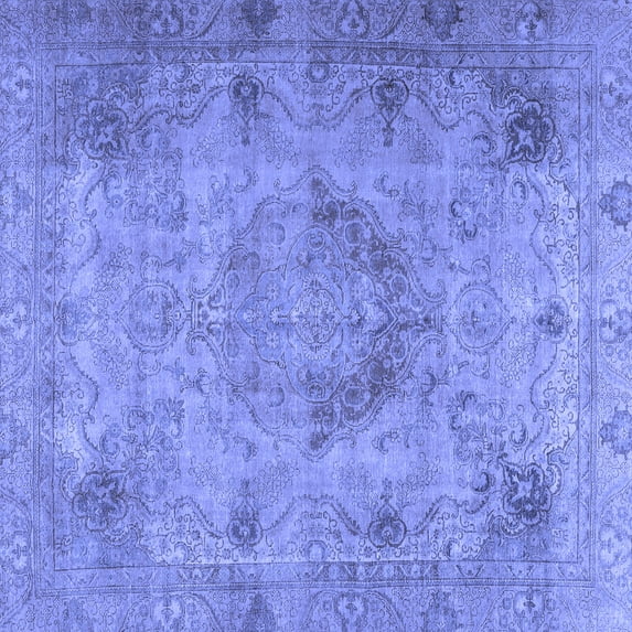 Ahgly Company Indoor Square Persian Blue Traditional Area Rugs, 7' Square