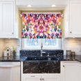 thumbnail image 5 of Yayeee Kitchen Curtains Tier Pair Light Filtering 27"x36" Rod Pocket Short Cafe Window Panel, Black Colorful Circles, 5 of 7