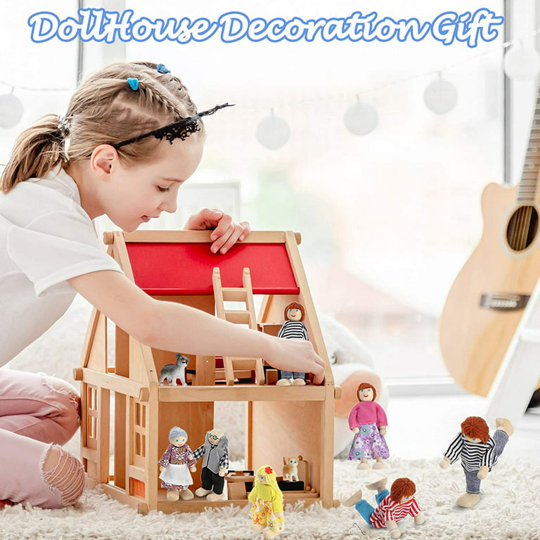Wooden Dolls Toys Figures Furniture House Family Miniature 7 People Doll  Toy For Kid Child Enfants Brinquedos Infantis Play Toy - AliExpress
