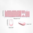 thumbnail image 2 of Combinación de teclado y ratón inalámbricos, teclado lindo, tecla redonda Retro rosa, teclado Retro ultrafino y silencioso de 2,4 GHz para ordenador portátil, 2 of 5