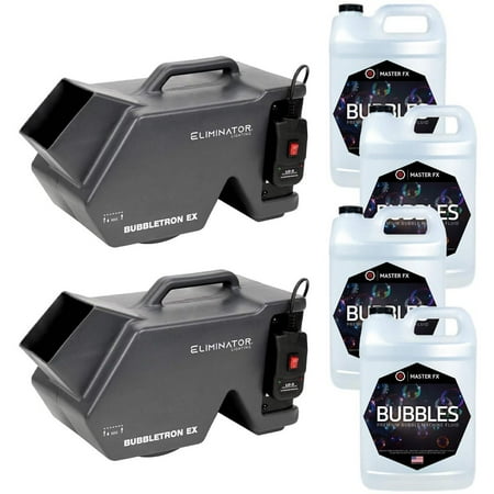 (2) ADJ BubbleTron High Output Bubble Machines with 4 Gallons of Bubble Fluid Package