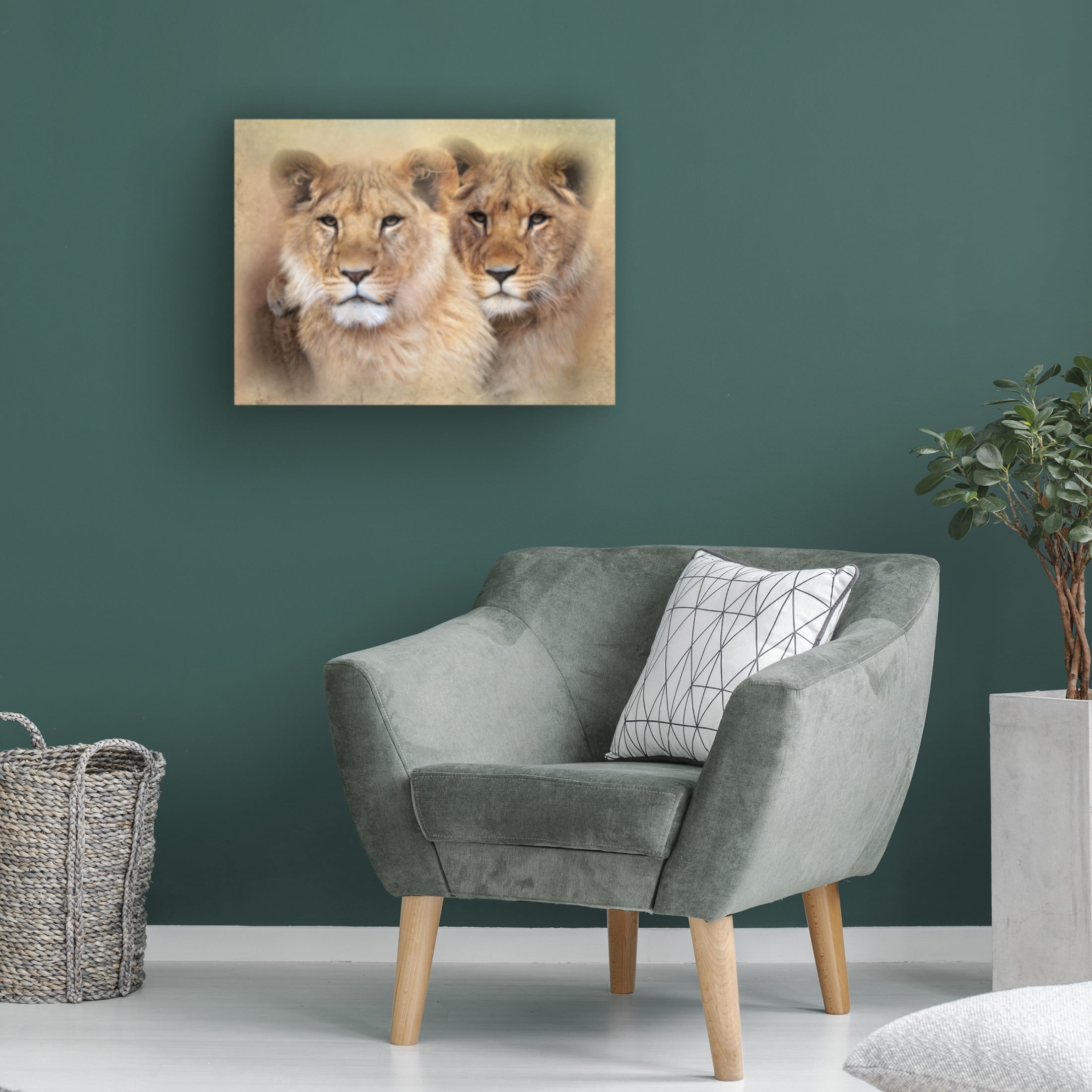 Canvas Wall Art - Trudi Simmonds 'Little Lions' Wall Art for Living Room, Bedroom, or Office Décor by Trademark Fine Art - 19 x 14 Inches
