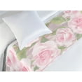 thumbnail image 3 of Blooming Roses Bed Runner, Vintage Illustration of a Flower with Soft Colors Leaves Art, Decorative Accent Bedding Scarf for Hotels Homes & Guest Rooms, Twin, Pistachio Green Pale Pink, by Ambesonne, 3 of 3