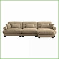 thumbnail image 2 of Oversized Modular Cloud Comfort Velvet Sectional Sofa with Movable Ottoman – L-Shaped Couch for Living Room | Camel | Velvet | Round Arms, 2 of 13