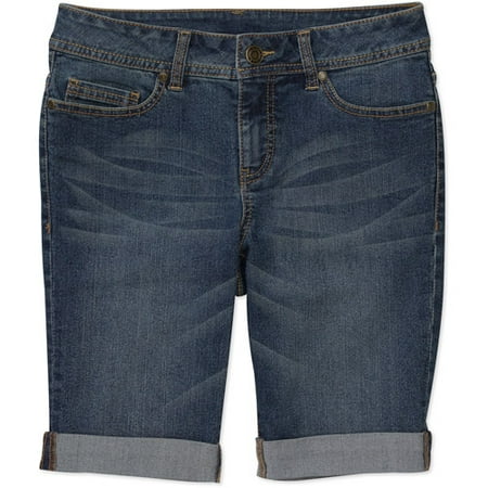 Faded Glory Women's Cuffed 10" Denim Bermuda Shorts