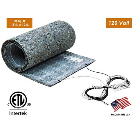 18 sq. ft, 120V. Radiant Heat Mat for Laminate and Engineered Wood Floors (1.5 ft. x 12 ft.) - For Other Sizes Search For