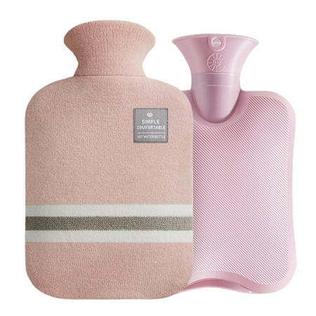 

Aimiya 1000ml/2000ml Hand Warmer Bag Good Sealing Water-filling High Temperature Resistant with Knitted Cloth Cover Long-lasting Heat Preservation Warm Belly Hands Refillable Transparent Classic PV