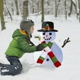 thumbnail image 5 of Vikakiooze 2023 Promotion on sale, Christmas Snowman Dress Suit Combition Wooden tton Pipe Hat Scarf, Large Size, Red Green White Scarf 16pcs, 5 of 7