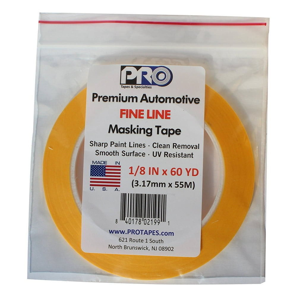 PRO Tapes Premium Automotive FINE LINE Masking Tape 1/8 IN x 60 YDS on