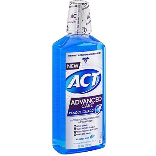 ACT Advanced Care Plaque Guard Mouthwash Frosted Mint 18 oz (Pack of 2