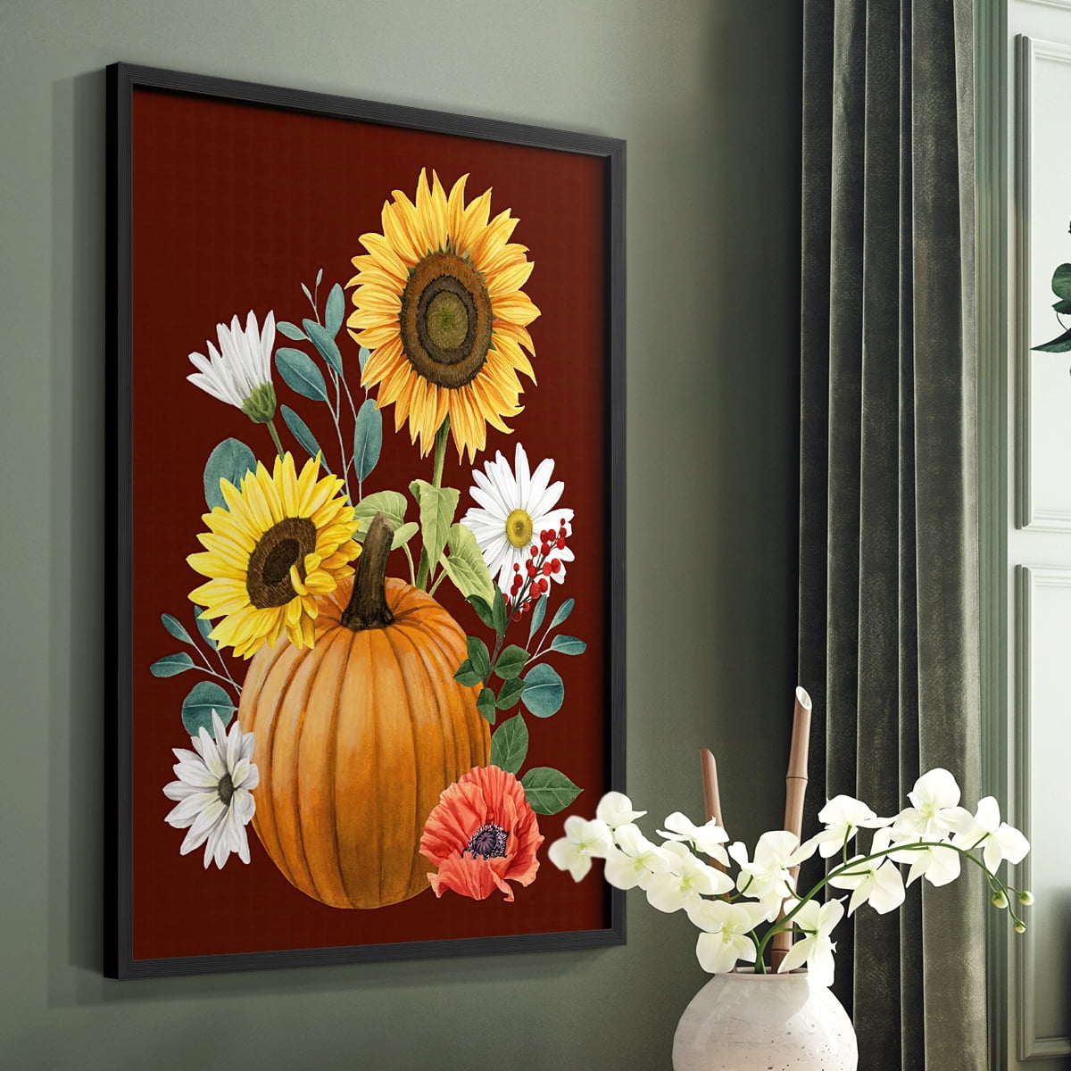 Beautiful Fall I Framed Print in Black Solid Wood Framed Print No Nail Hanging