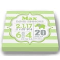 thumbnail image 2 of Personalized Canvas Birth Announcement Nursery Decor Gift, Safari Elephant Design, Custom Name, Date, Weight & Length, Unique Boys & Girls Baby Shower Wall Art Presents, Color Green # 1, Size - 10x10, 2 of 5