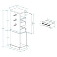 thumbnail image 2 of 44"H Media Storage Cabinet, Media Stand with 2 built-in Drawers and 3 Hooks, Game Console Storage Cabinet for PS5 and Xbox, Antique White, 2 of 9