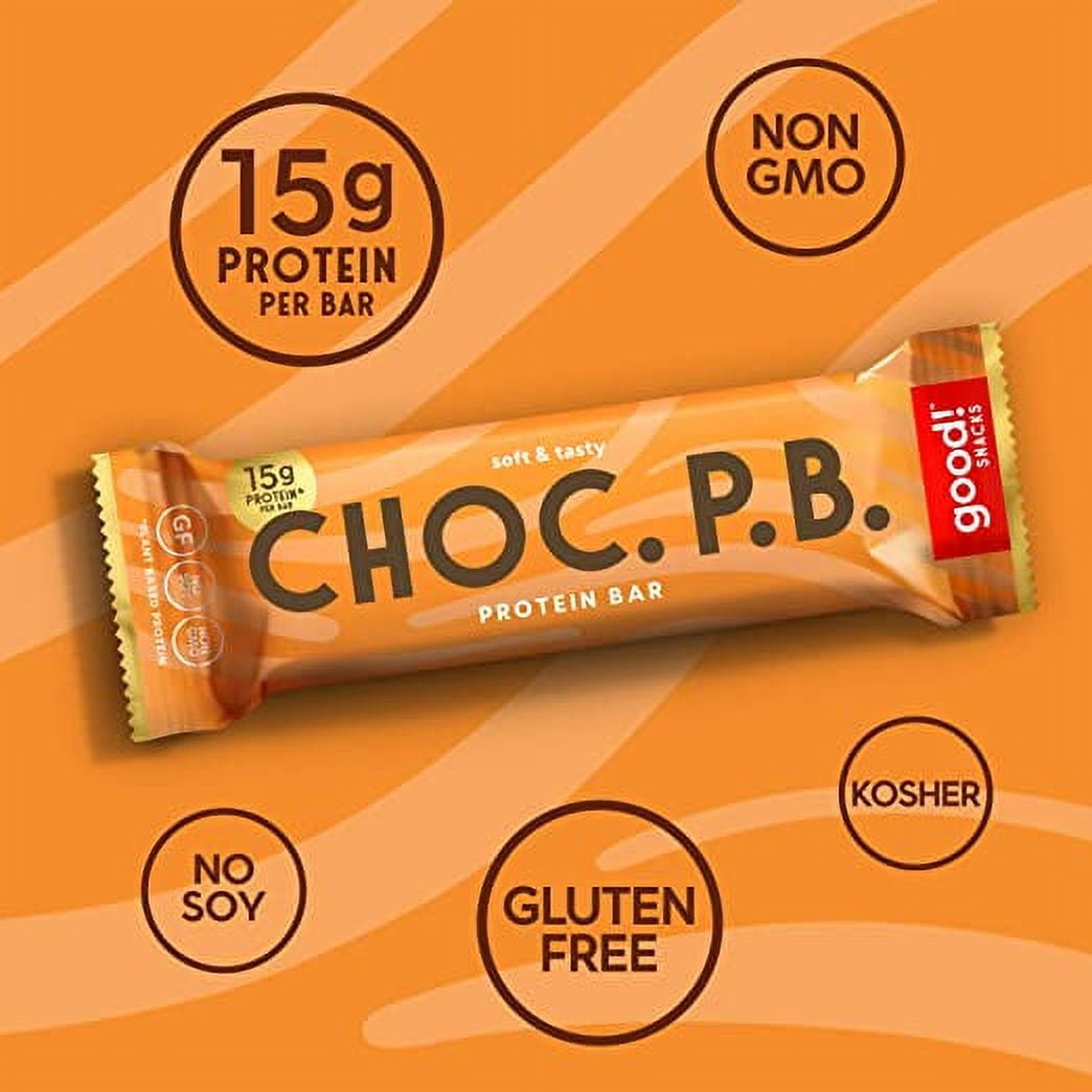 good! Snacks Vegan Protein Bars, Chocolate Peanut Butter Bar, Gluten-Free, Plant-Based, Low Sugar, High Protein 15g Meal Replacement Bar, Kosher, Soy Free, Non Dairy, Non GMO, Vegetarian (12 Bars)