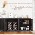 thumbnail image 6 of Brafabhome 59" Buffet Cabinet with Storage, 4 Door Accent Sideboard Credenza with 2 Adjustable Shelves, Modern Fluted Media Console Coffee Bar Table for Living Kitchen Dining Room | Black, 6 of 8